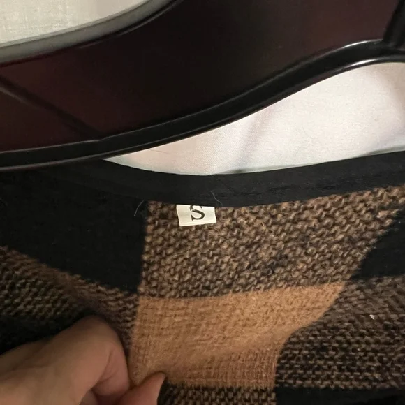 Brown and Black Plaid Cardigan Womens Size Small - Picture 5 of 5